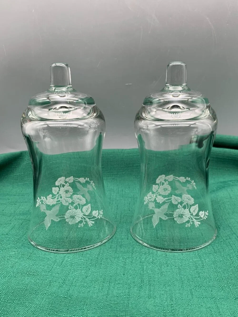 Set of 2 Home Interiors & Gifts HOMECO Clear Glass Votive Cups w/ Etched Design